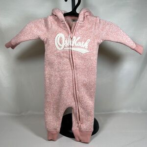 Osh Kosh Baby B'Gosh Hooded Jumpsuit Coveralls Winter Sherpa Pink 6 Months
